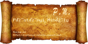 Pöstényi Mihály névjegykártya